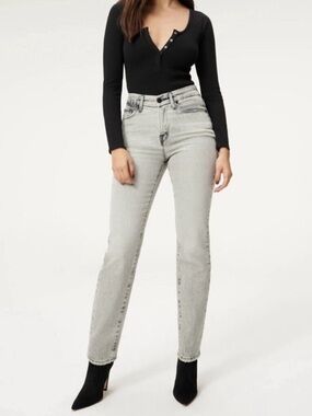 Good American Womens Good Classic Low Gray Jeans